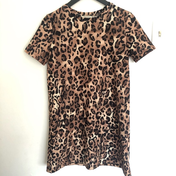 Zara Trafaluc Leopard Print Boxy Dress - Picture 2 of 6
